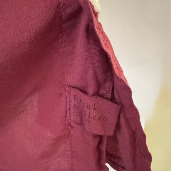 Frank & Eileen Barry Button-Down Top Shirt Blouse, Burgundy Red, Size M - Picture 8 of 11